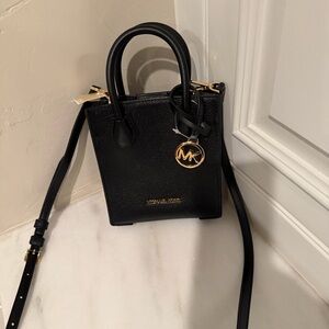 Michael Kors Black Mini Bag with Gold Accents